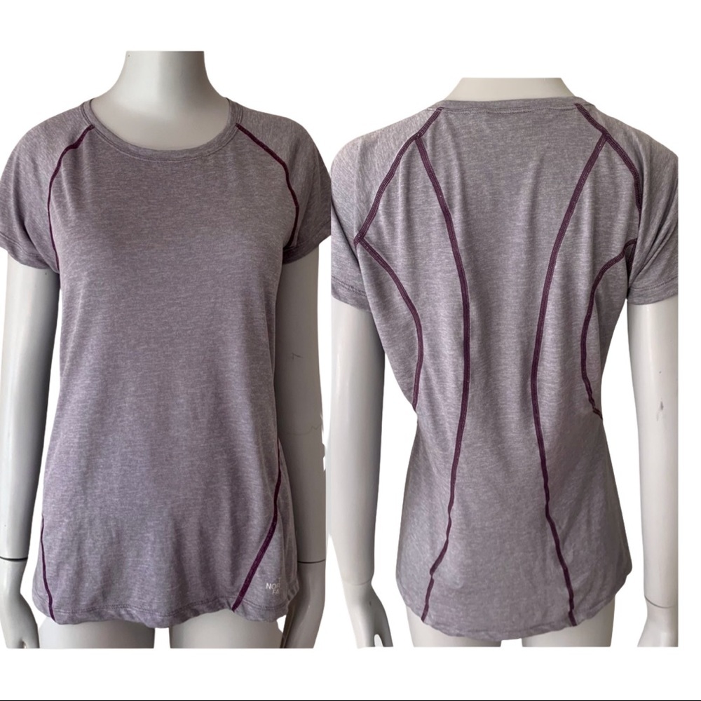 THE NORTH FACE Athletic Top Crewneck Short Sleeve Purple Hiking Activewear